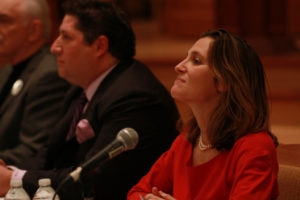 Chrystia Freeland, Foreign Minister of Canada, hosted the Grupo de Lima meeting.